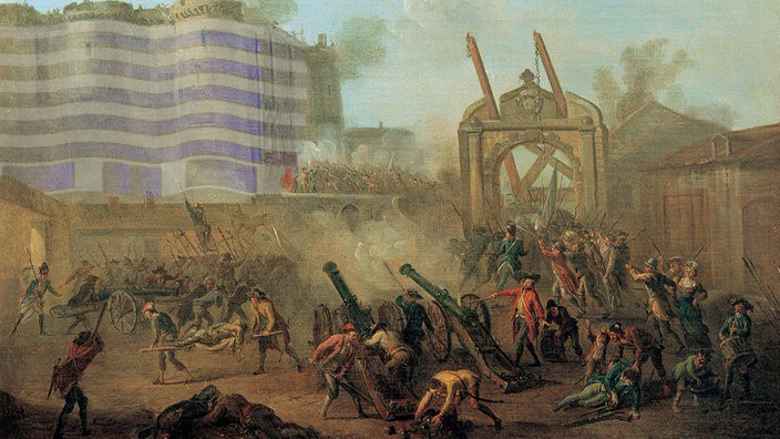 Gemälde: Sturm auf die Bastille, die Bastille ist ein Krankenhaus